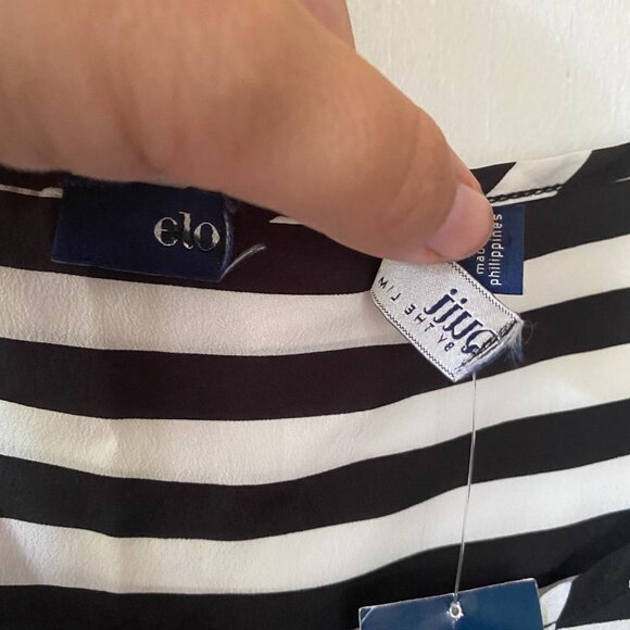 Eloquii Sleeveless Top Women's Plus Size 24 W Black Striped Lightweight NWT - Picture 6 of 10